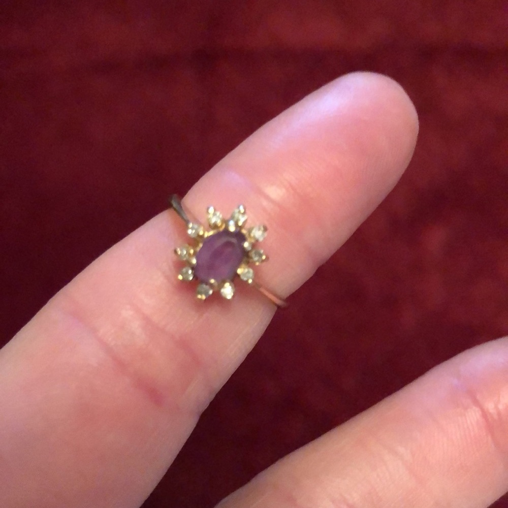 14K Gold/Diamond Princess Di Ring